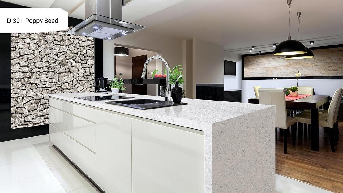 Кварцевый камень Grandex «D-301 Poppy Seed» ОПТ фото 2