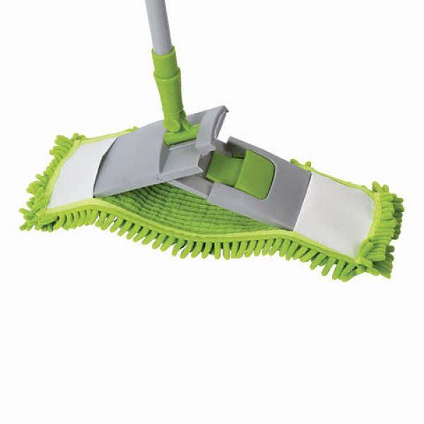Швабра ЛЮБАША, телескопическая ручка, пластиковый держатель 40 см, насадка МОП из микрофибры, 603602 фото 3