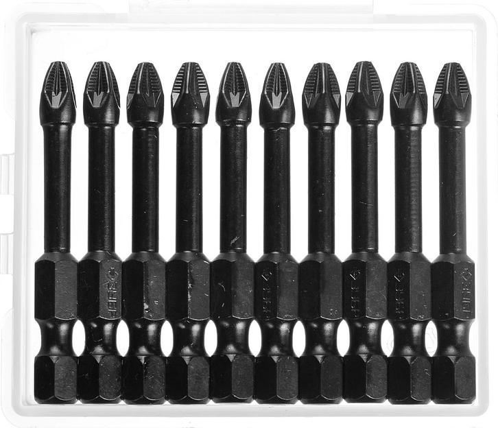 Биты ударные PZ2, 50 мм, 10 шт фото 1