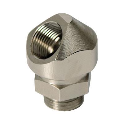 Поворотный адаптер 45° M50x1,5, IP68/IP67, никелироованная латунь фото 1