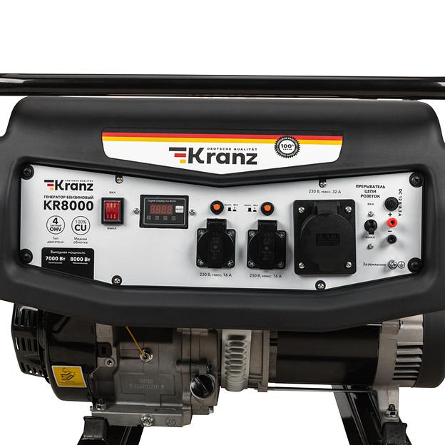 Kranz KR-16-1137 Генератор бензиновый KR8000, 8кВт, 230В, 25л, ручной старт фото 6
