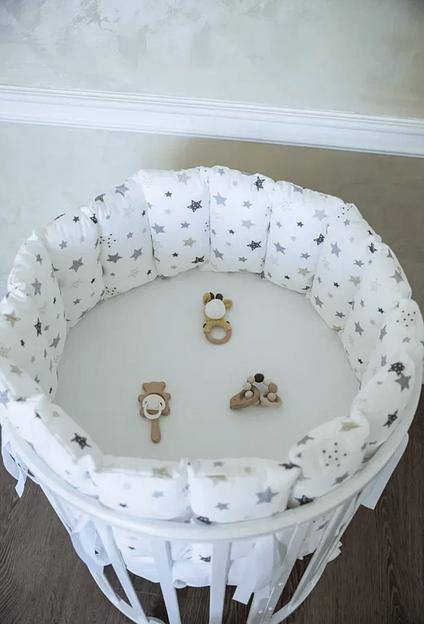 Бортики в кроватку для новорожденных детские комплект, звезды фото 1