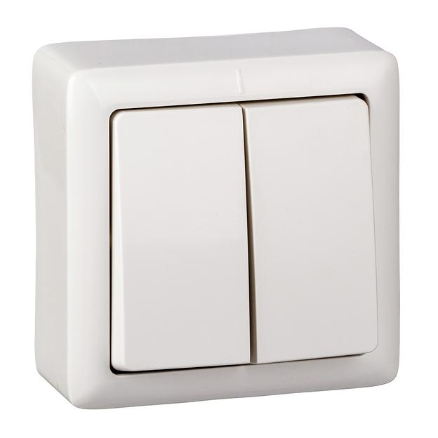 Systeme electric VA56-232-B ХИТ О/У 2-клавишный ВЫКЛЮЧАТЕЛЬ 6А, 250В, БЕЛЫЙ. Россия фото 1