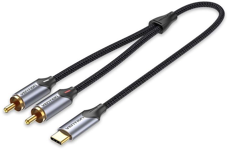 Переходник-разветвитель Vention гибкий USB-C M/2RCA M - 1.5м Vention BGUHG фото 1