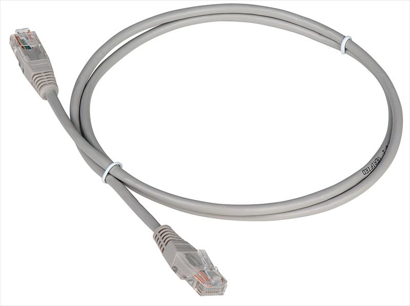 Патч-корд TWT UTP кат.5e, с заливными колпачками, 30.0 м, серый (TWT-45-45-30-GY) фото 1