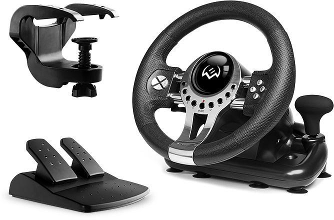 Руль Sven Sportline GC-W700 12кноп. (с педалями) черный/серебристый фото 6