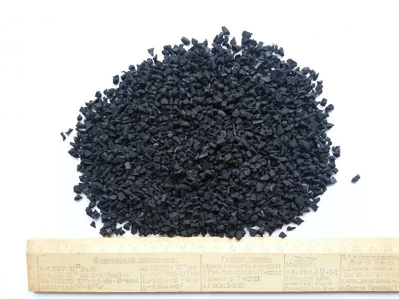 Резиновая крошка фракции 1-3мм (черная) фото 1