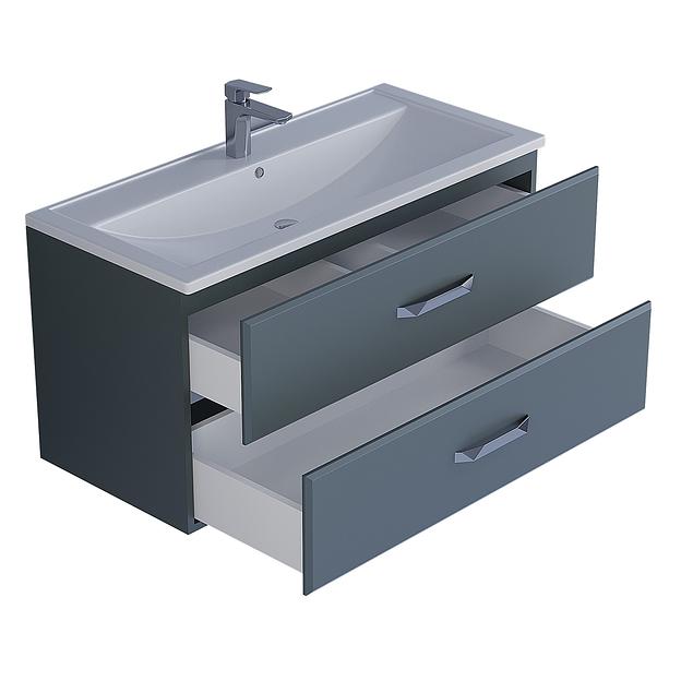 Тумба под раковину для ванной Uperwood Foster 100 см, подвесная, серый графит фото 9
