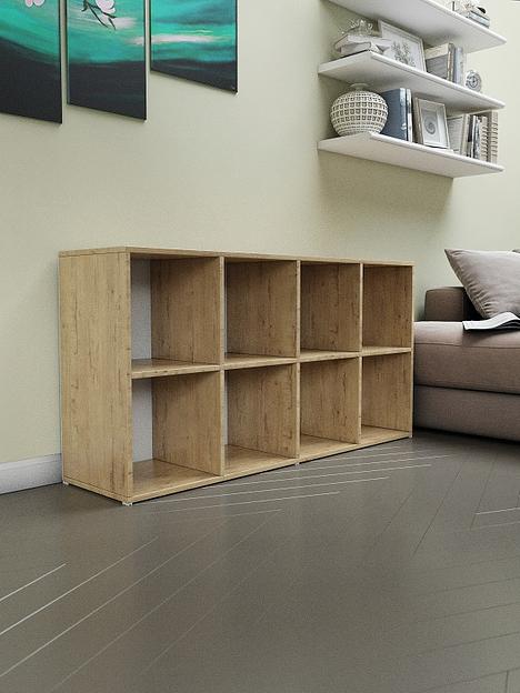 Стеллаж универсальный 8-секционный Wood&Stone «Малави» 320 дуб бунратти 136×34.5×69.3 см фото 10