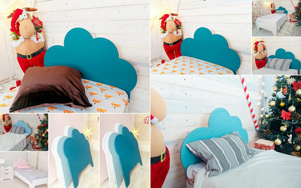 Кровать детская «Облачко» синяя фото 1