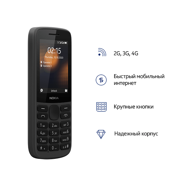 Мобильный телефон Nokia 215 DS (16QENB01A01) BLACK фото 1