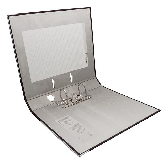 Папка-регистратор Silwerhof 355020-01 A4 50мм ПВХ/бумага черный мет.окант. сборная смен.карм. на кор. фото 3