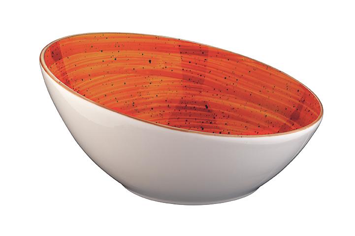 Салатник d=220 мм. 850 мл. h=60/105 мм. скошенный край Терракота, форма Ванто /1/6/ фото 1