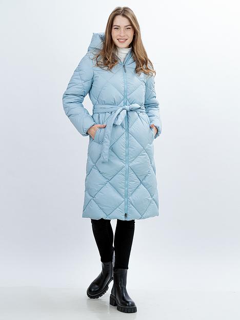 Пальто пуховое женское Барселона, светло-голубой, опт фото 3