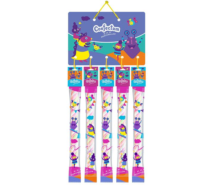 Маршмеллоу в форме косички Confectum со вкусом клубники 30 шт по 40 г ОПТ фото 1