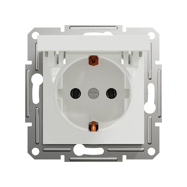 Розетка с заземлением SE EPH3170121 Asfora 16А с крышкой механизм винт. клеммы белый EPH3170121 фото 2