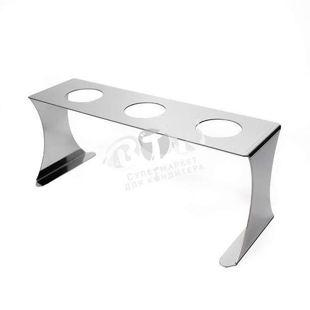 Подставка для рожков 3 ячейки 50 мм нержавеющая сталь фото 5