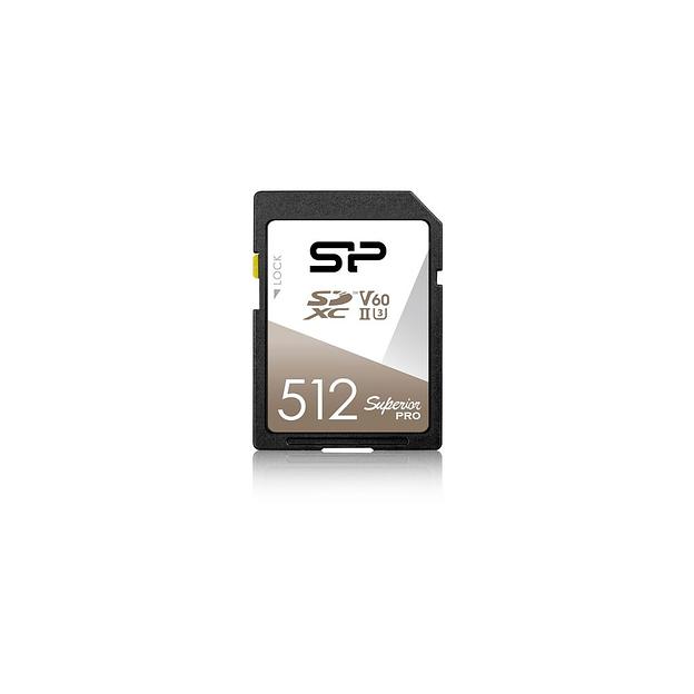 Карта памяти SDXC UHS-II U3 Silicon Power Superior Pro 512 ГБ, 280 МБ/с, Class 10, SP512GBSDXJV6V10, 1 шт., без адаптера фото 1