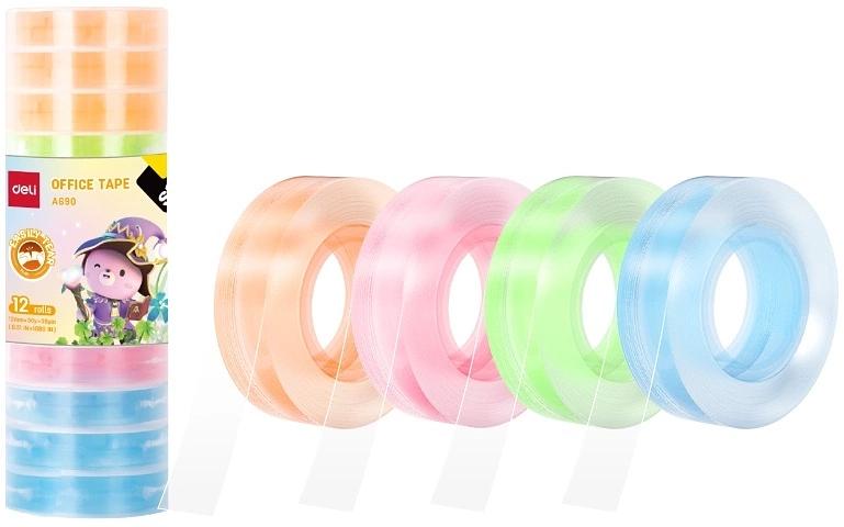 Клейкая лента канцелярская Deli EA690 прозрачная шир.12мм дл.27м 38мкр (упак.:4шт) фото 1