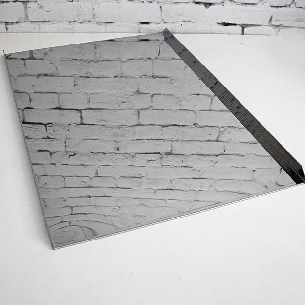 Противень 600х400 мм высота 20 мм 2 борта скош. края нержавеющая сталь фото 1