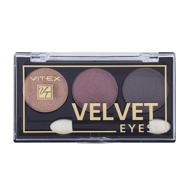 Витэкс velvet eyes компактные тени для век тон 03 burgundy фото 1