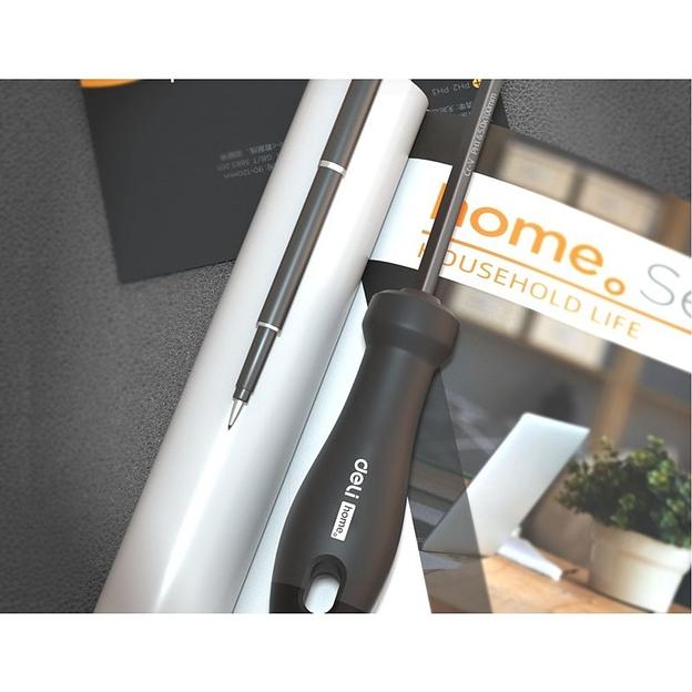 Двухсторонняя отвертка "Home Series Black" Deli HT1055 SL5+PH1, длина жала 100мм, эксклюзивный дизайн, рукоятка из высококачественного софттач пластика фото 10