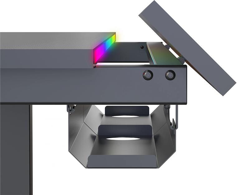 Стол для компьютера Cactus CS-EDXL-GBK столешница МДФ черный карбон каркас черный 140x60см фото 10