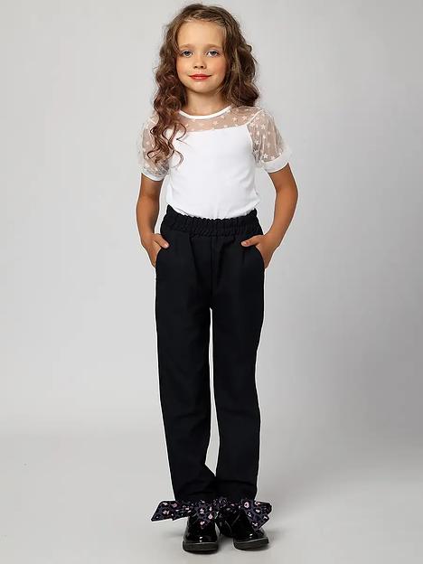 Брюки прямые школьные на девочку KristiKlo синий ОПТ фото 1