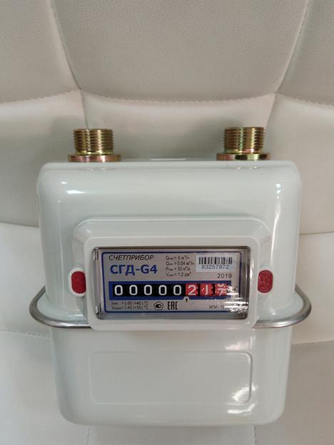 Счётчик газа бытовой СГД-G4 М30х2 межосевое 110 мм, левый фото 1