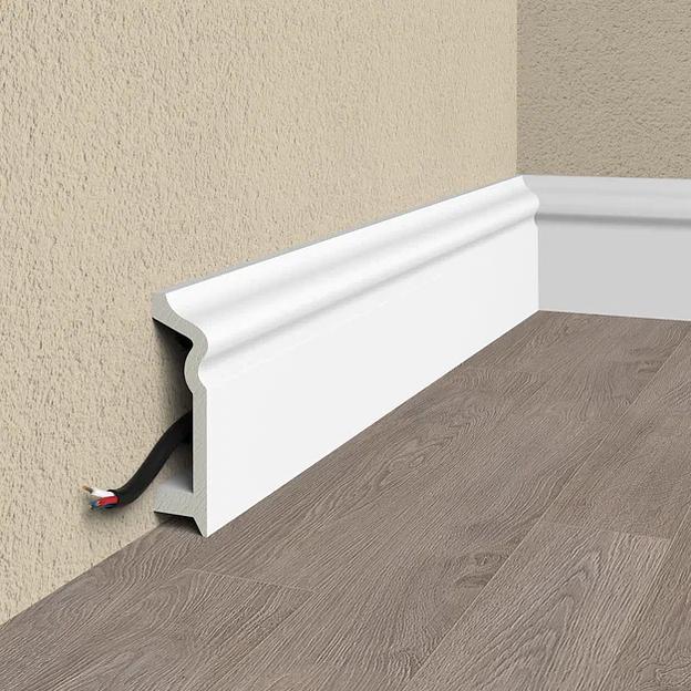 Плинтус напольный Format 08008DF 2000х110х125 мм, белый ОПТ фото 1