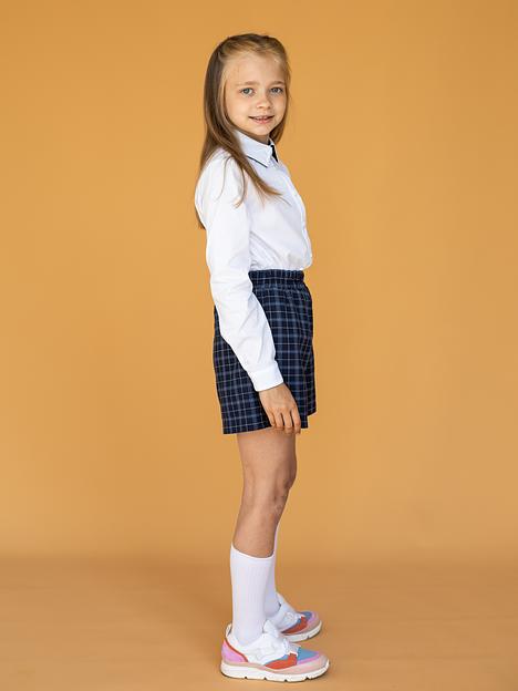 Шорты школьные на девочку KristiKlo «Оксворд» синяя клетка ОПТ фото 4