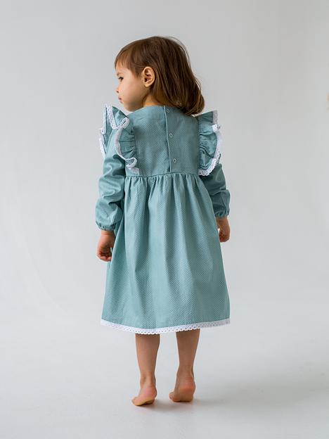 Платье MINI DI «Кристи» горошек на нефрите, арт.120/410 ОПТ фото 2