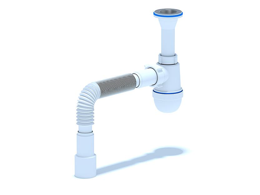 Сифон для умывальника АНИ 1 1/4'X40 с гибкой трубой 40х40/50 литой выпуск фото 1
