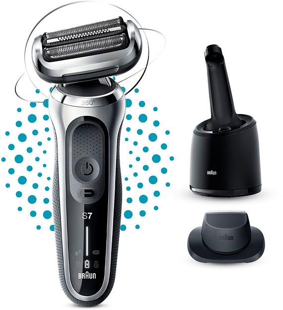 Бритва сетчатая Braun Series 7 71-S7200cc реж.эл.:3 питан.:аккум. черный/серебристый фото 2