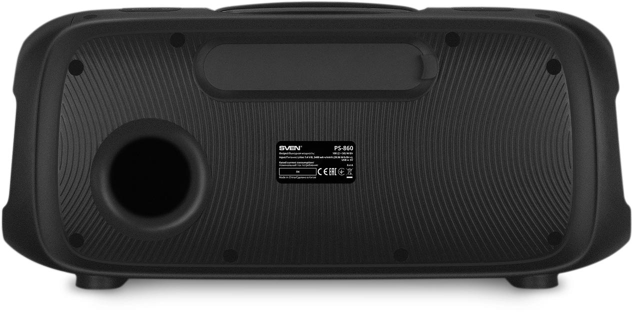 Колонка порт. Sven PS-860 черный 100W 1.0 BT/3.5Jack 5400mAh (SV-022518) фото 7