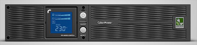 ИБП CyberPower PR1000ELCDRT2UA, Rackmount, Line-Interactive, 1000VA/900W, 8 IEC-320 С13 розеток, USB&Serial, RJ11/RJ45, SNMPslot, LCD дисплей, Black, 0.6х0.5х0.3м., 30.2кг. CyberPower PR1000ELCDRT2UA фото 1
