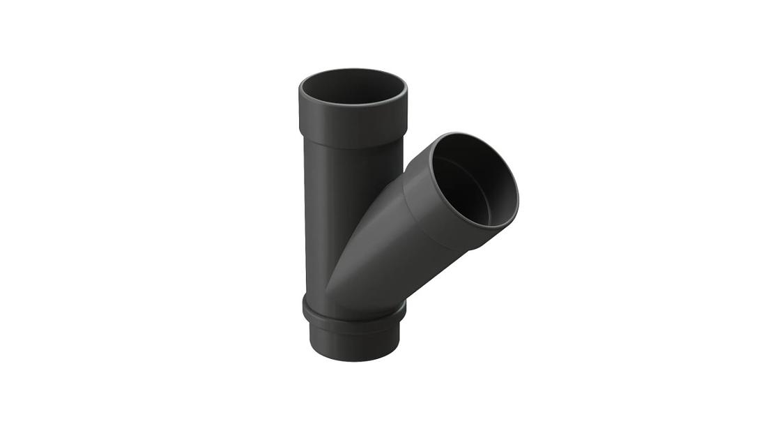 Водосток ПВХ Docke Lux Тройник 45° «LUX» графит фото 1