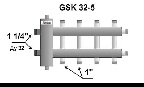 Распределительный коллектор с гидрострелкой ECO 60 кВт 5 контуров фото 3