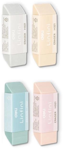 Ластик Deli EH321 Linfini 54x20x10.5мм резина термопластичная ассорти индивидуальная картонная упаковка фото 2