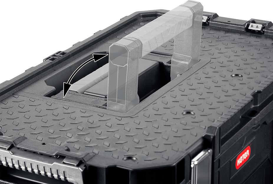 KETER SMART ROLLING, 564 х 373 х 700 мм, (22″), набор пластиковый ящик-тележка + ящик для инструментов + ящик органайзер (38390-22) фото 7