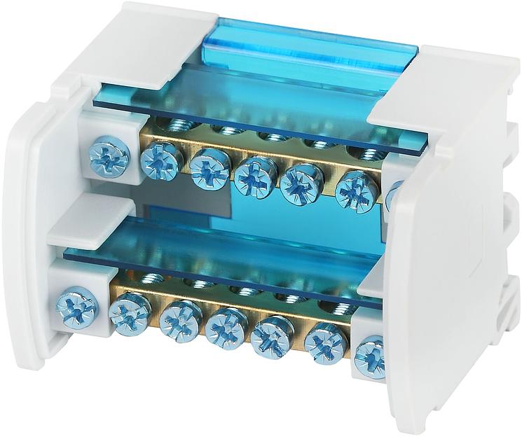 Шины на DIN-рейку в корпусе (кросс-модуль) ШНК 2х7 L+PEN фото 2