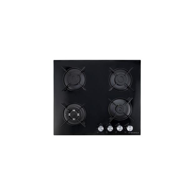 Газовая варочная панель MAUNFELD EGHG.64.13STS-EB, 4 конфорки, закаленное стекло, черный фото 1