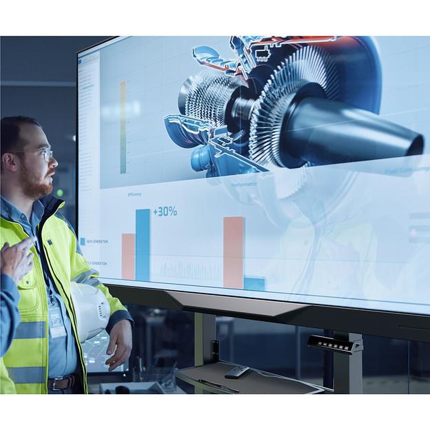 ONKRON TS1991 eLift моторизированная стойка для телевизора с кронштейном 50"-100", мобильная, черная фото 5