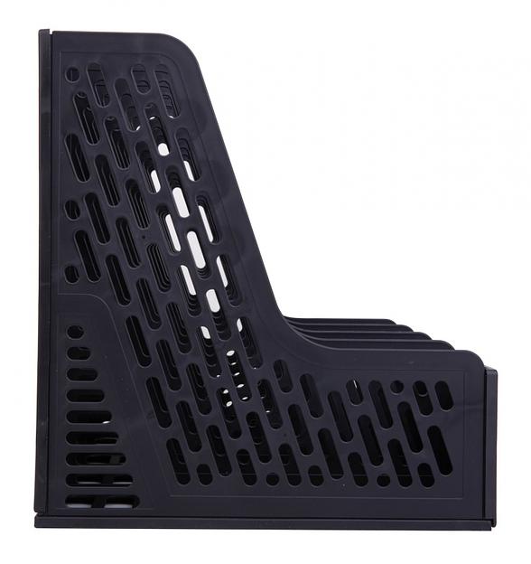 Лоток вертикальный Deli E9846BLACK для бумаг 326х275х257мм черный пластик фото 4