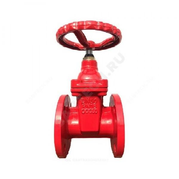 Задвижка чугунная 30ч39р МЗВГ обрезиненный клин c гайкой Ду 125 Ру16 до +150 фланцевая фото 2