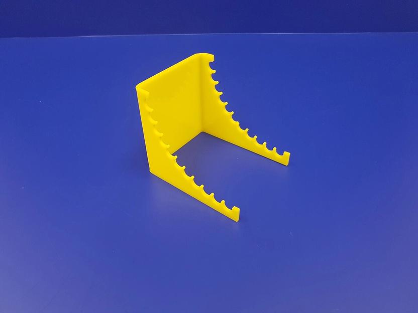 Подставка для ручек карандашей кистей 12 секции (горка радиус, цвет желтый) фото 5