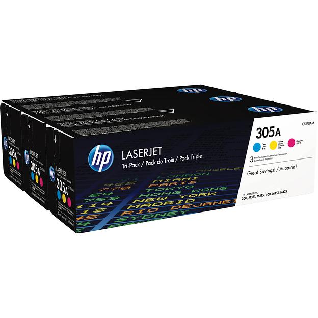 Тонер-картридж набор из 3 шт HP LaserJet 305A CYM Tri-Pack (CF370AM) фото 1