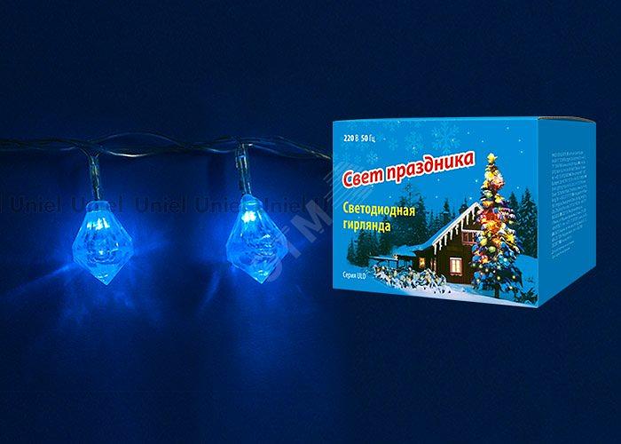 Гирлянда светодиодная Брильянты с контроллером 20 светодиодов 2,8 м синяя IP20 провод прозрачный ULD-S0280-020/DTA BLUE IP20 DIAMONDS фото 1