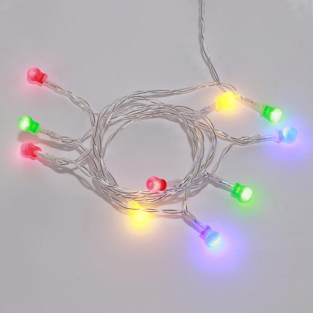 NEON-NIGHT 303-092 Гирлянда светодиодная «Шарики» 1.5 м, 10 LED, прозрачный ПВХ, цвет свечения мультиколор, 2 х АА (батарейки не в комплекте) фото 1