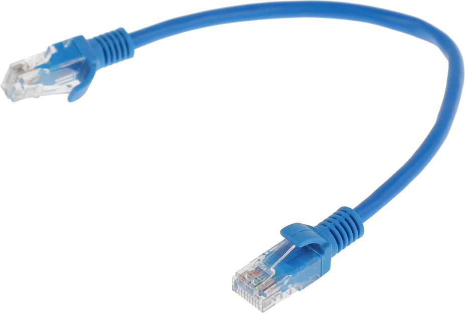Патч-корд PP12-0.25M/B 1000G UTP 4 пары cat5E CCA molded 0.25м синий RJ-45 (m)-RJ-45 (m) фото 2